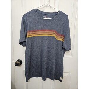 Marine Layer Shirt Mens Large Heather Blue Weekend Sport Short Sleeve Orange